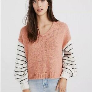 Madewell Balloon-Sleeve Pullover Sweater in Colorblock Women's Size XS